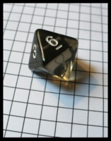 Dice : Dice - 8D - Rounded Clear Smokey Grey With White Numerals